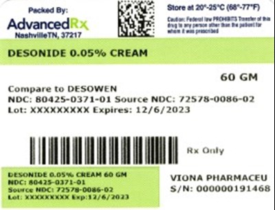 Desonide 0.05% Cream 60gm (Desonide 0.05 Cream 80425 0371 01)